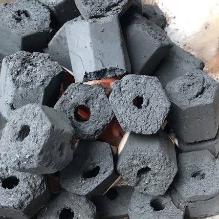 Hexagonal extruded charcoal briquettes for wholesale BBQ and horeca export from Portugal
